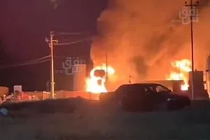 إصابة 3 أشخاص بحريق اندلع في مصفى نفطي بدهوك (فيديو)