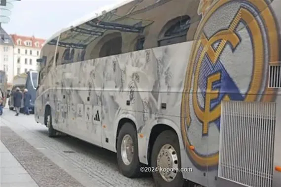 حافلة ريال مدريد تتعرض لحادث في ألمانيا