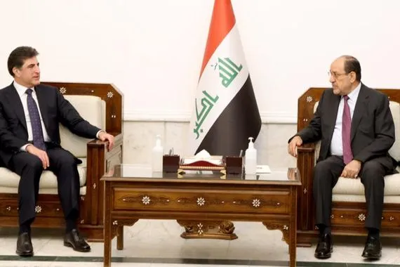 بعد انتخابه مجدداً.. بارزاني للمالكي: تجديد الثقة بكم يعكس مكانتكم