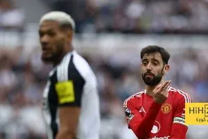 احصائيات الشوط الأول من مباراة مانشستر يونايتد و نيوكاسل