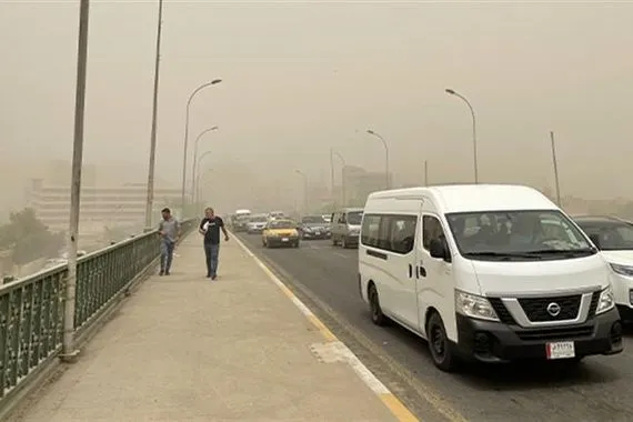 طقس العراق استمرار موجة الغبار المصحوبة بأرتفاع درجات الحرارة