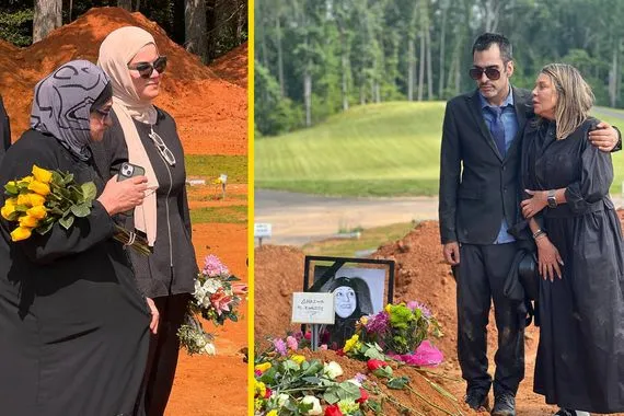 صور من وداع الفنانة غزوة الخالدي في أميركا ابن جواد الشكرجي منهاراً