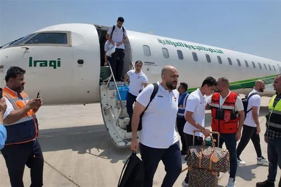 وفد المنتخب العراقي يصل الى مطار بغداد الدولي صور
