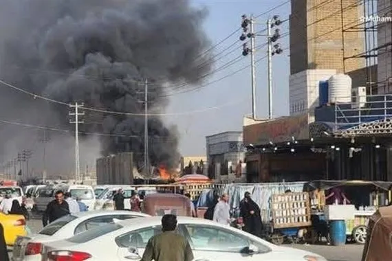 الثاني خلال 5 أيام اندلاع حريق بسوق هرج في الناصرية فيديو