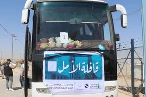 لأول مرة منذ سقوط الأسد قافلة الأمل تحمل سكان مخيم الهول الى حلب شفق نيوز