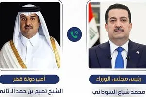 السوداني يؤكد لامير قطر رفض بغداد للانتهاكات الصهيونية وخرق الأجواء العراقية