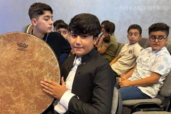 روانگه تقيم دورة تدريبية خاصة بالدف للأطفال في أربيل صور شفق نيوز