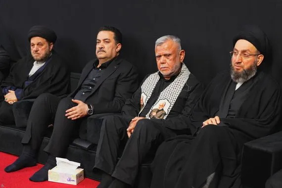 رئيس الوزراء يحضر مجلس العزاء الحسيني الذي أقامه العامري في بغداد وكالة الانباء العراقية واع