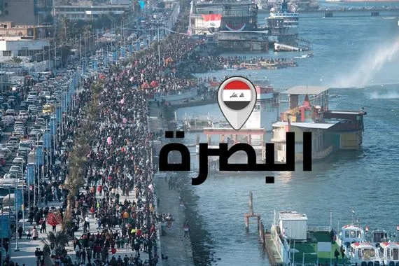 البصرة تظاهرة أمام قائمقامية الهارثة للمطالبة بتحسين المياه والخدمات