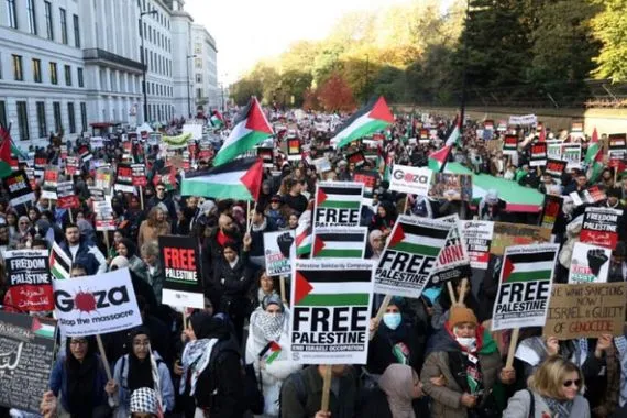 نشطاء اميركان يتظاهرون في بروكلين للمطالبة بإنهاء العدوان على غزة قناة العالم الاخبارية