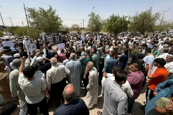 آلاف المتظاهرين في كركوك ينددون بجرائم الكيان الصهيوني في غزة