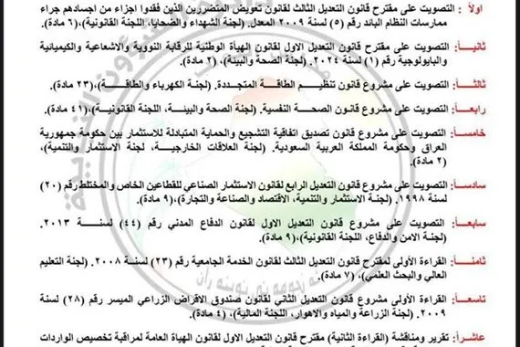 جدول أعمال مجلس النواب لجلستي الثلاثاء والأربعاء
