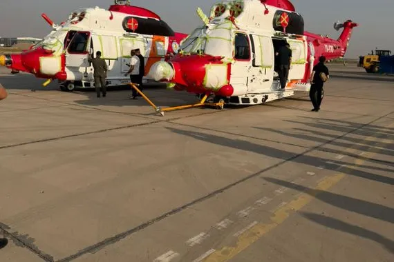 الدفاع المدني تتسلم أولى الدفعات من الطائرات المروحية المستخدمة في عمليات الإنقاذ والإطفاء