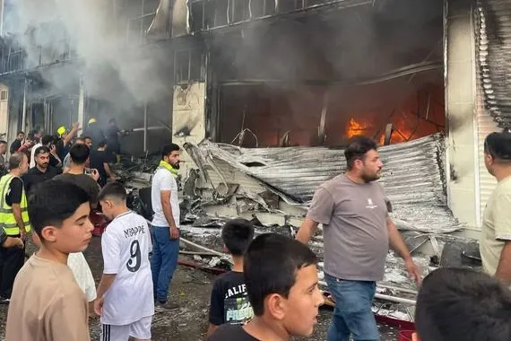 السليمانية حريق يأتي على سوق كلار صور وفيديو شفق نيوز