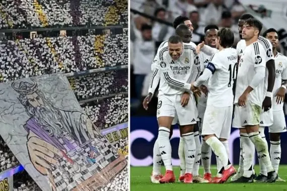 جماهير ريال مدريد تجهز هذا التيفو للكلاسيكو