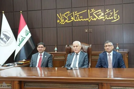 وفد قضائي رفيع يزور محاكم كربلاء المقدسة وكالة الانباء العراقية واع