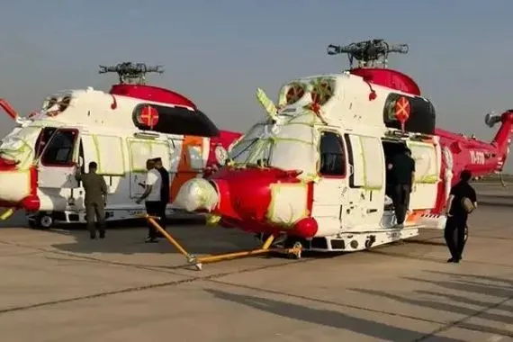 الدفاع المدني المروحيات الجديدة تحمل 3000 لتر من المياه و500 لتر من رغوة الإطفاء وكالة الانباء العراقية واع