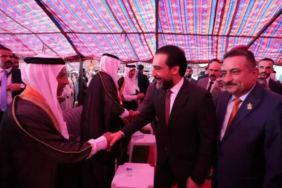 الحلبوسي يلتقي عدداً من الشيوخ والوجهاء ويحضر تجمّعاً لدعم مرشَّح حزب تقدم حميد غريب الدليمي في تكريت