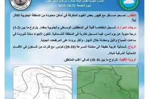 أجواء مستقرة وصحوة في أغلب مناطق العراق وكالة بغداد اليوم الاخبارية