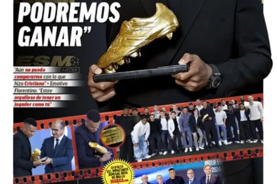 غلاف الماركا مبابي والحذاء الذهبي