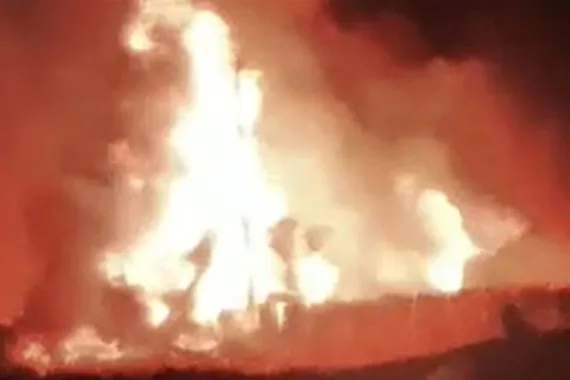 حريق كبير في مدينة شيراز جنوبي إيران