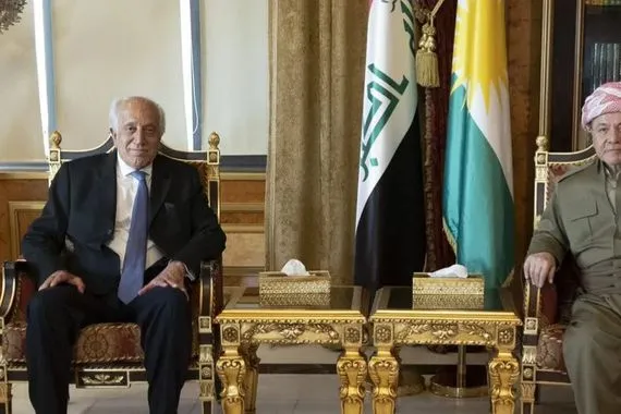 مسعود بارزاني وزلماي خليل زاد يبحثان أوضاع العراق والمنطقة شفق نيوز