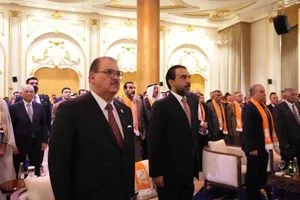 الرئيس الحلبوسي يحضر تجمّعاً جماهيرياً لدعم مرشَّح الحزب عبد الكريم عبطان في بغداد