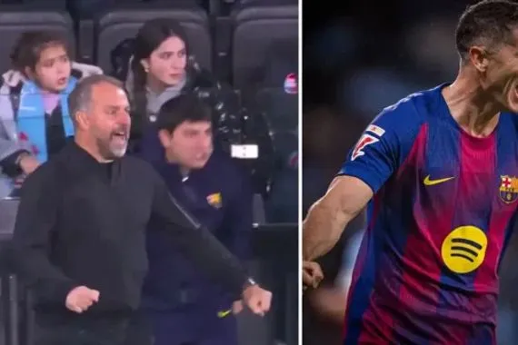 رد فعل فليك على هدف ليفاندوفسكي