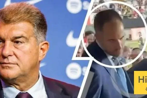 قناة ريال مدريد من جديد توجه اصابع الاتهام لرئيس لجنة الحكام وهو بجانب لابورتا