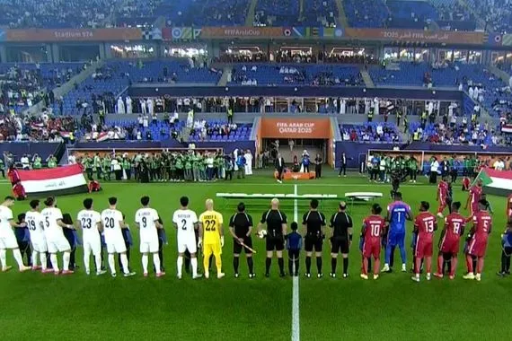 انطلاق مباراة العراق والسودان في كأس العرب 2025