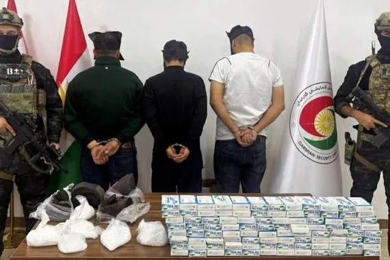 أسايش كوردستان تعتقل 3 تجار مخدرات في كلار شفق نيوز