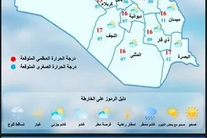 طقس العراق امطار وانخفاض بدرجات الحرارة خلال الايام المقبلة