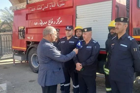 الدفاع المدني بصلاح الدين استنفار ونشر فرق على طريق زائري الكاظمية المقدسة وكالة الانباء العراقية واع