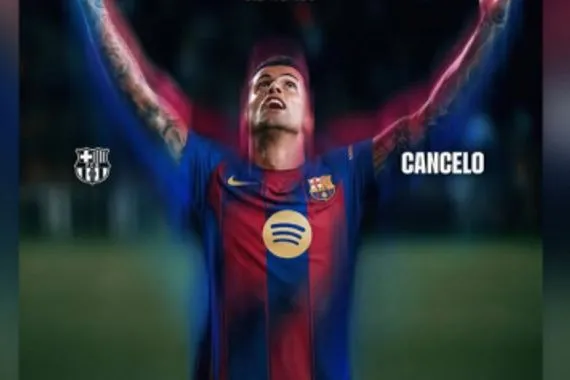 صورة أول تعليق من كانسيلو بعد تعاقد برشلونة معه