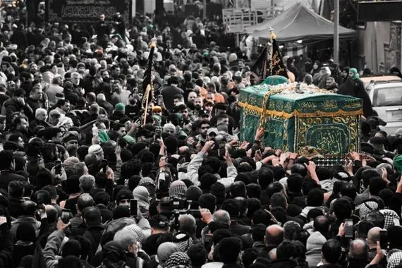 شاهد تشييع رمزي لنعش الإمام موسى بن جعفر ع في الكاظمية المقدسة