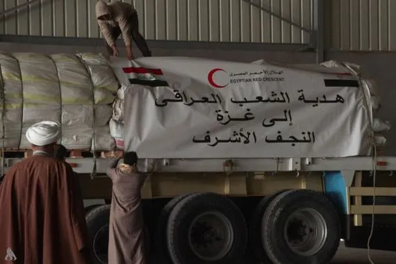 من مصر مكتب السيد الصدر يعلن إرسال قافلة مساعدات إلى أهالي غزة وكالة الانباء العراقية واع